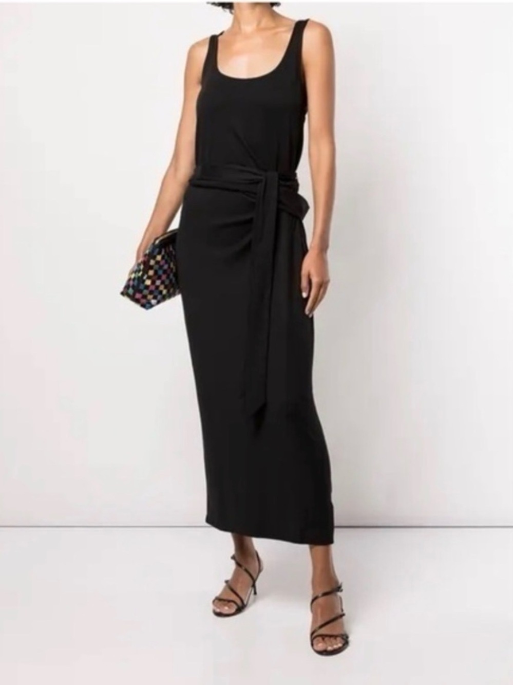 Vince Pima Cotton Tie Waist Tank Dress